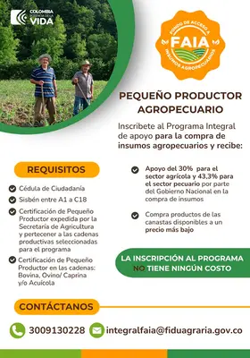 Socialización e inscripción al programa de subsidio para insumos a pequeño productor agropecuarios