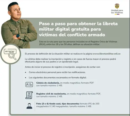 Paso a paso para obtener la libreta militar digital gratuita para víctimas del conflicto armado